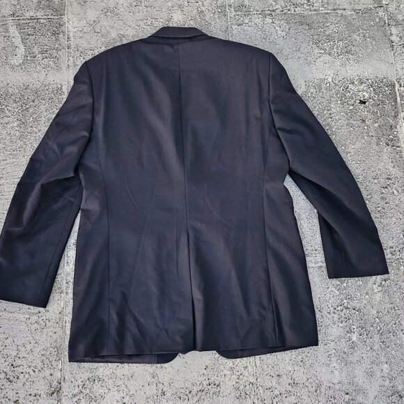 Chaps Men Blazer Black Sport Coat Wook jacket Gold Tone Button Size 42L - Picture 4 of 12